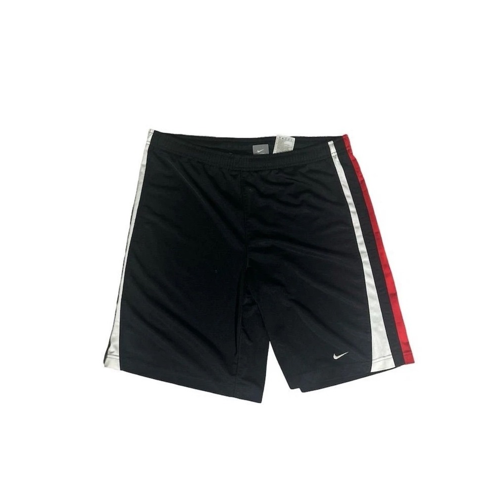 Nike Youth XL‎ (18-20) Dri-FIT Black Red White Stripe Basketball Athletic Shorts